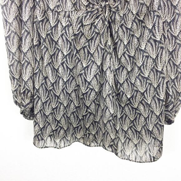 Zara Mini Dress 70s Gray Black Knotted Metallic Thread Draped Large 8677/067 - Picture 8 of 13